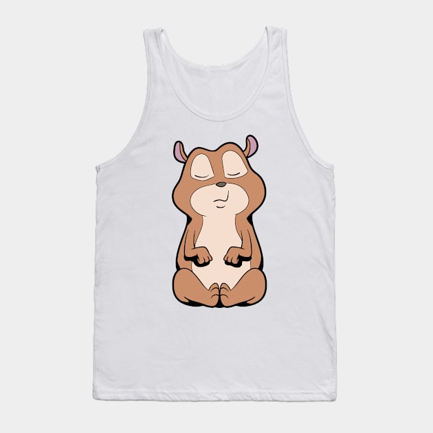 Kawaii hamster meditates with yoga Tank Top by Modern Medieval Design